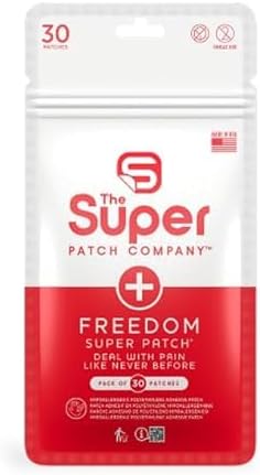 The Super Patch Company Freedom | Pain Relief Wellness Patch | Drug-Free | Vibrotactile Technology | 30 Patches | Made in USA