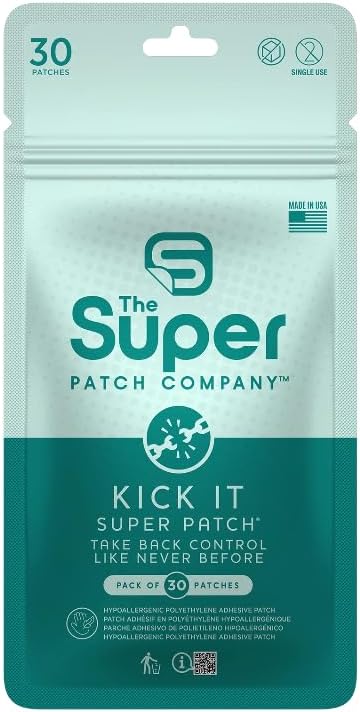 The Super Patch Company Kick It | Habit Control Wellness Patch | Drug-Free | Vibrotactile Technology | 30 Patches | Made in USA