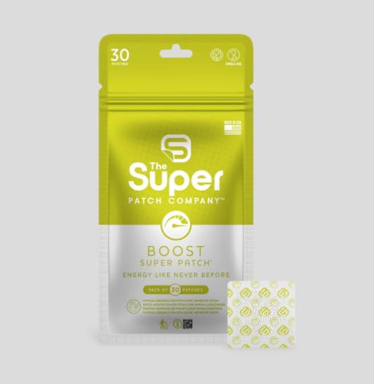 The Super Patch Company Boost | Energy & Vitality Wellness Patch | Drug-Free | Vibrotactile Technology | 30 Patches | Made in USA