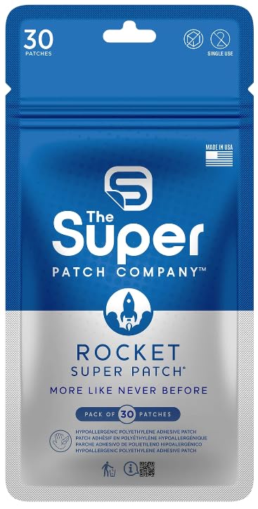 The Super Patch Company Rocket | Focus & Performance Wellness Patch | Drug-Free | Vibrotactile Technology | 30 Patches | Made in USA