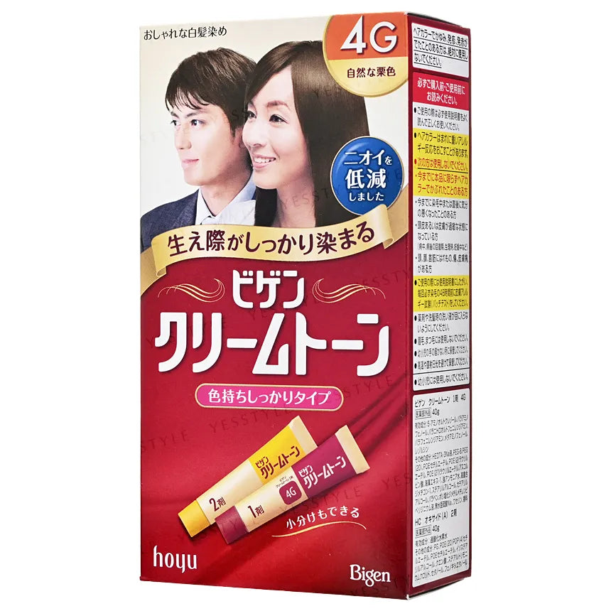hoyu Bigen Cream Tone Hair Color | Japanese Hair Dye | Gray Coverage | Ammonia-Free | Made in Japan