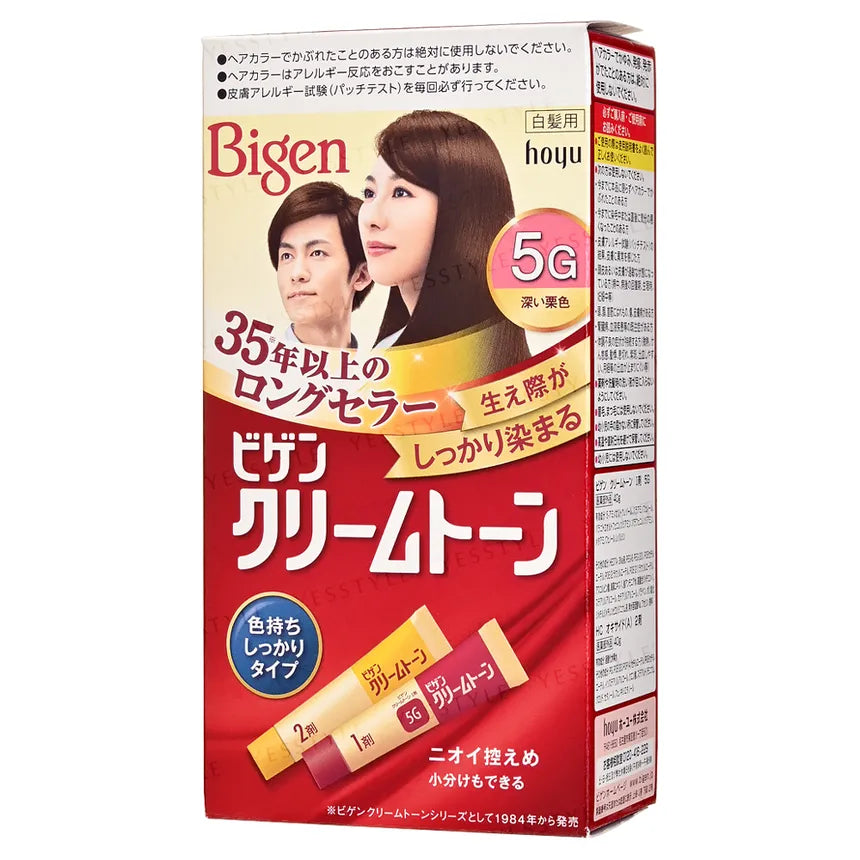 hoyu Bigen Cream Tone Hair Color | Japanese Hair Dye | Gray Coverage | Ammonia-Free | Made in Japan