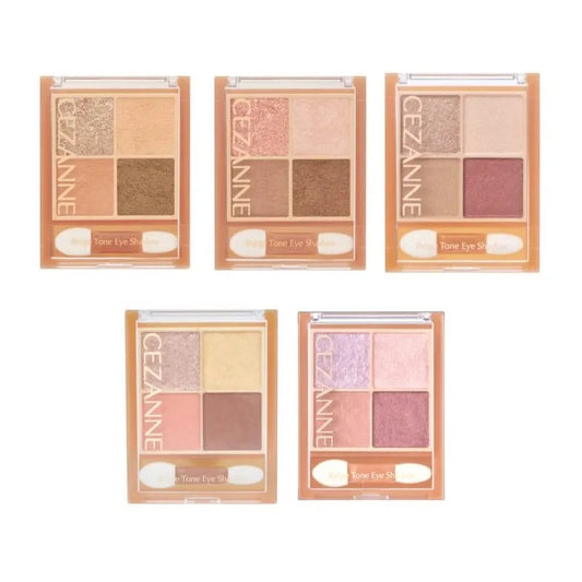 CEZANNE Beige Tone Eye Shadow | 4-Color Palette | Japanese Makeup | Natural Finish | Moisturizing Formula | Made in Japan