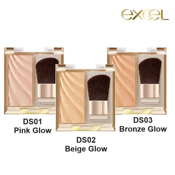 EXCEL Draped Shimmer Glow | Japanese Highlighter | Natural Glow | Face & Eye Topper | Made in Japan